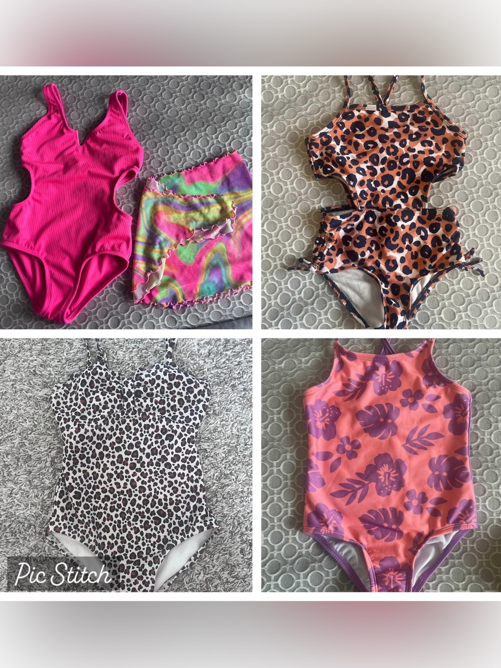 4 Target Girls One-Piece Swimsuits Size 4/5 and 4T